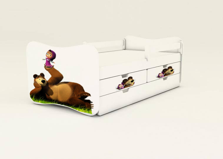 Detská posteľ s 2úložnými priestormi Máša a medveď